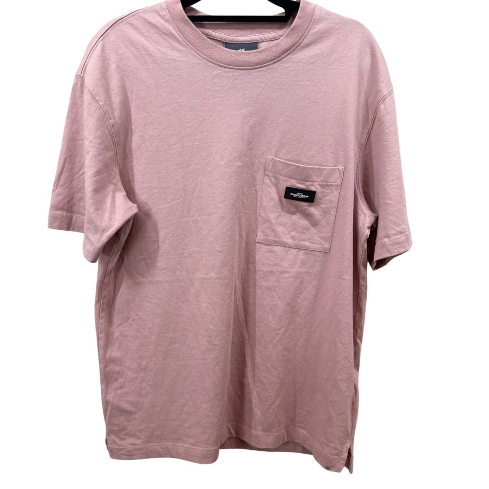 HM Mens Pink Le Mec Pacificateur Graphic Pocket T-Shirt Small